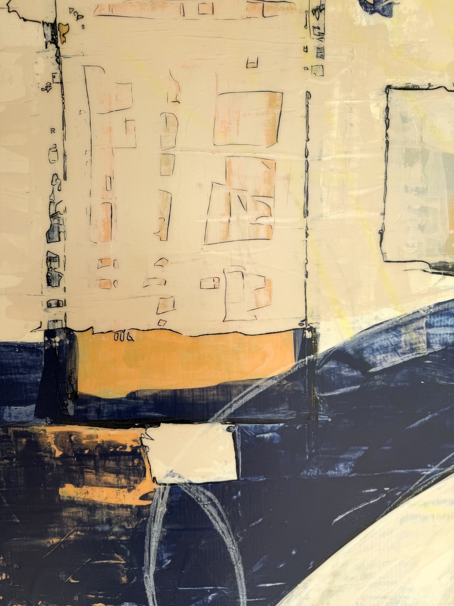 Abstract acrylic Painting-Concrete Village