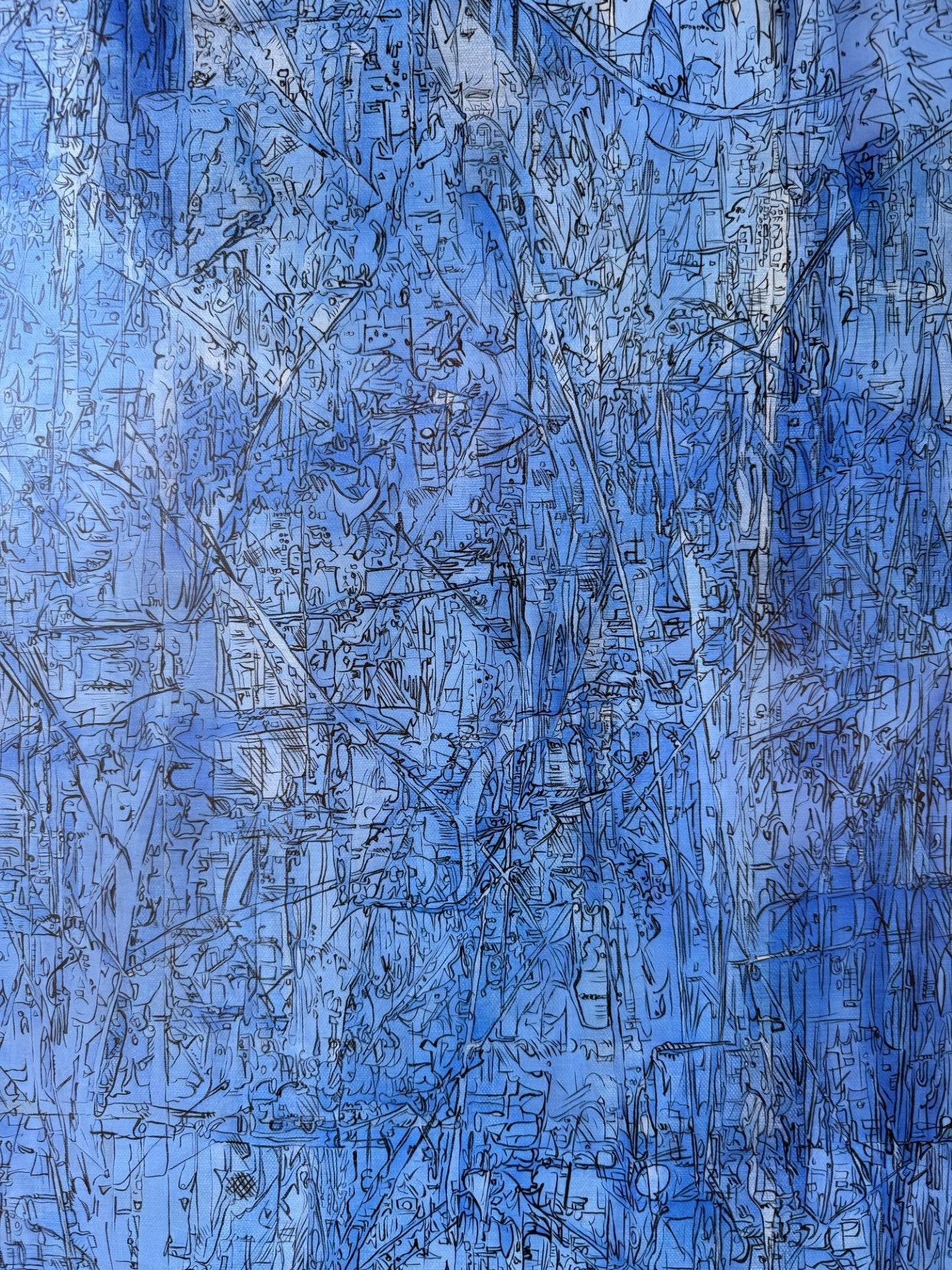 Abstract acrylic painting-Denim