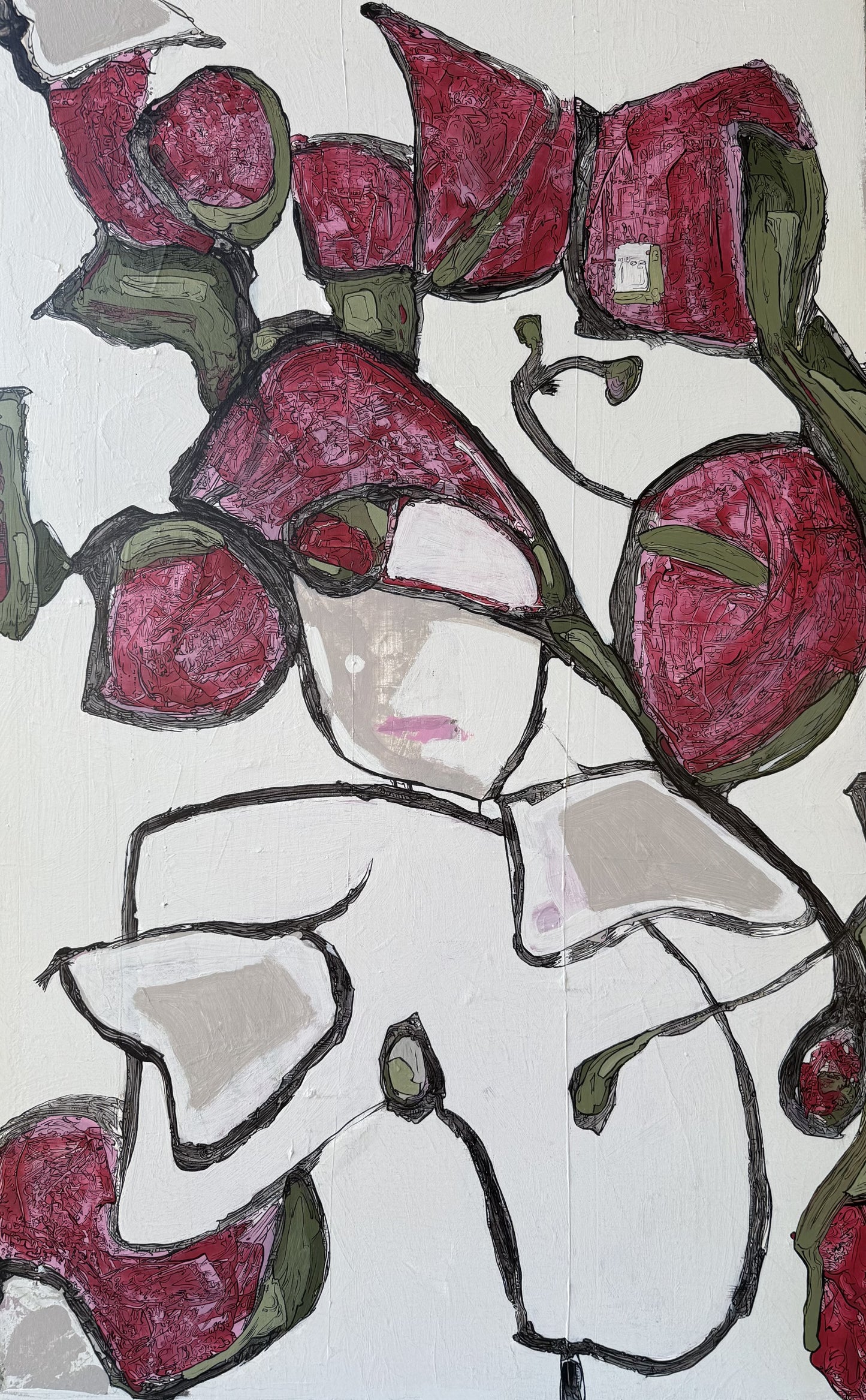 abstract acrylic painting-Missed Bouquet