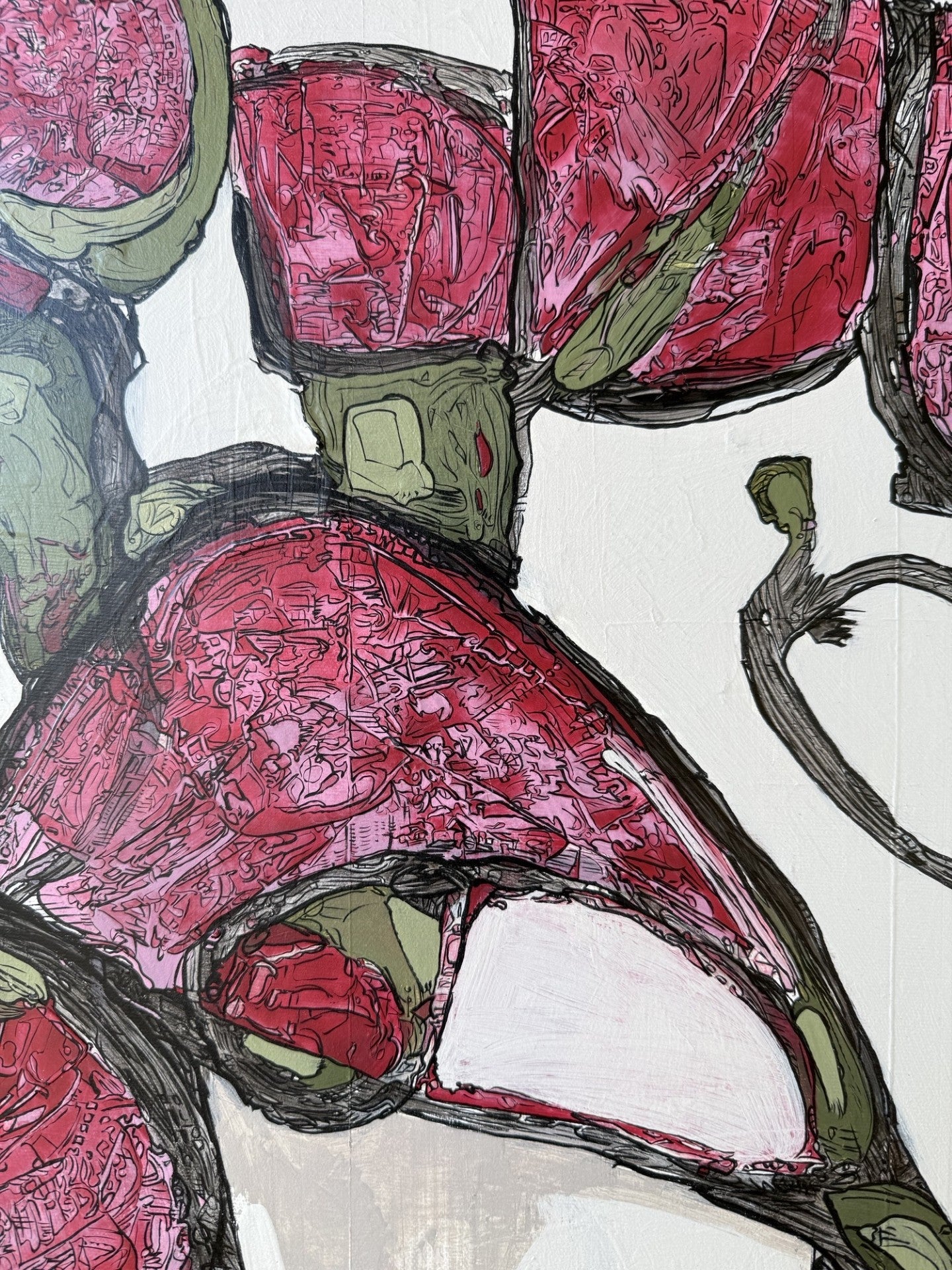abstract acrylic painting-Missed Bouquet