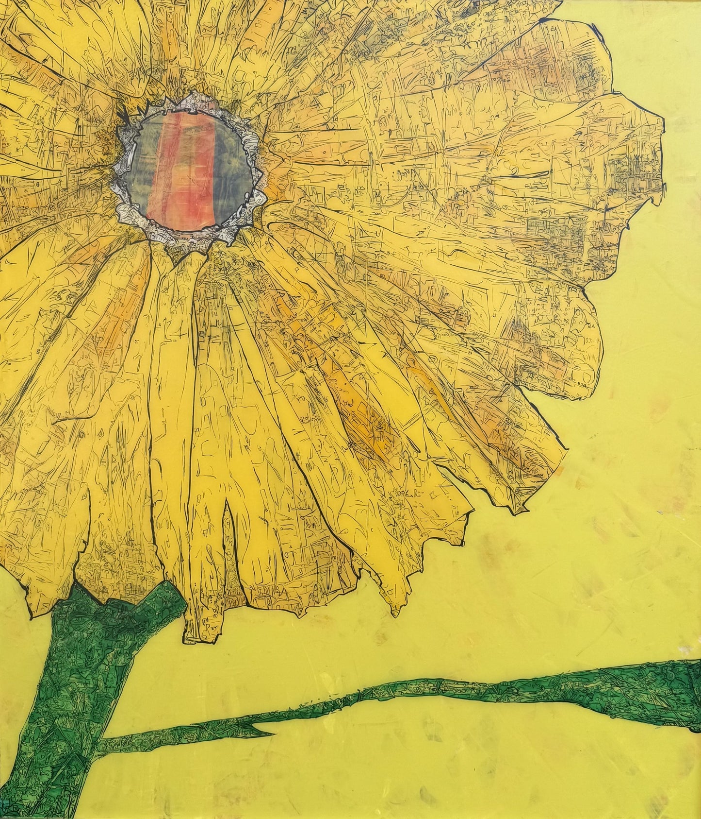 Yellow Flower abstract painting
