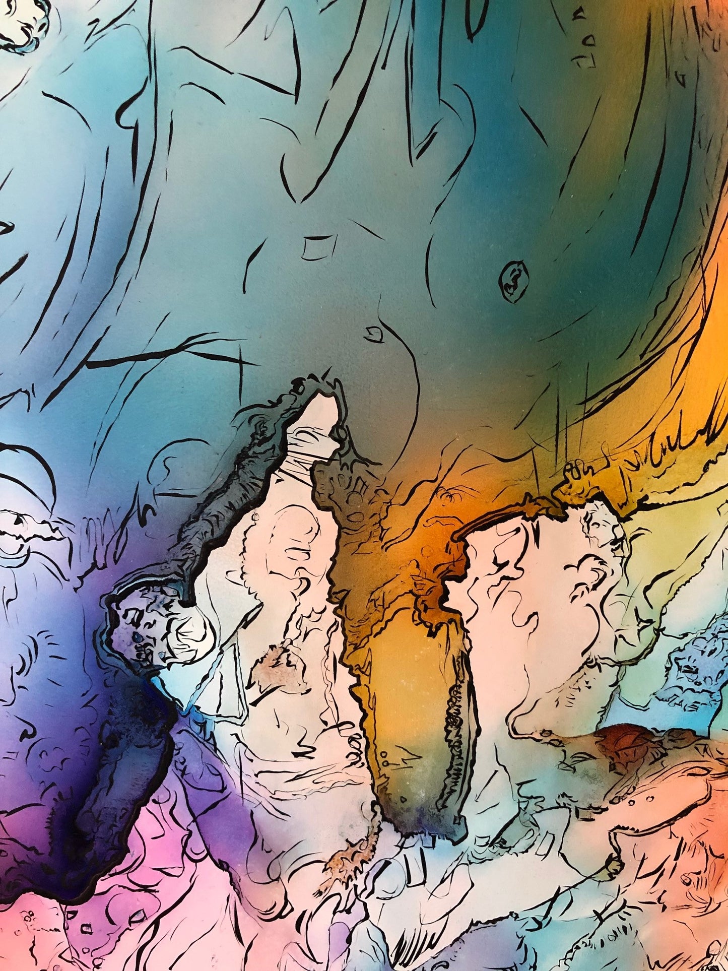 Abstract ink-Sleepy Face