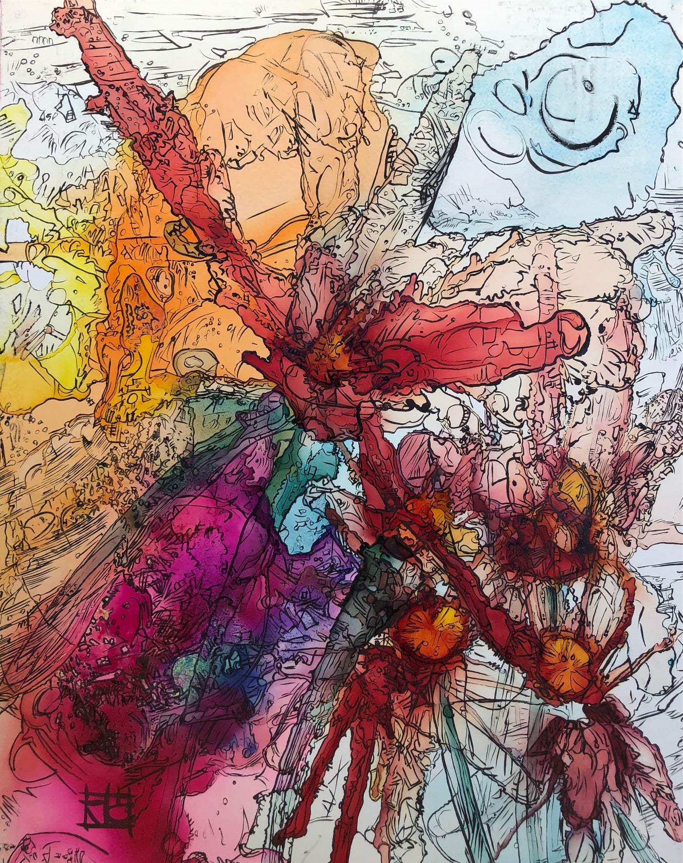 Abstract Ink Drawing Soot And Sepia: The Preservation Of Ink Drawings