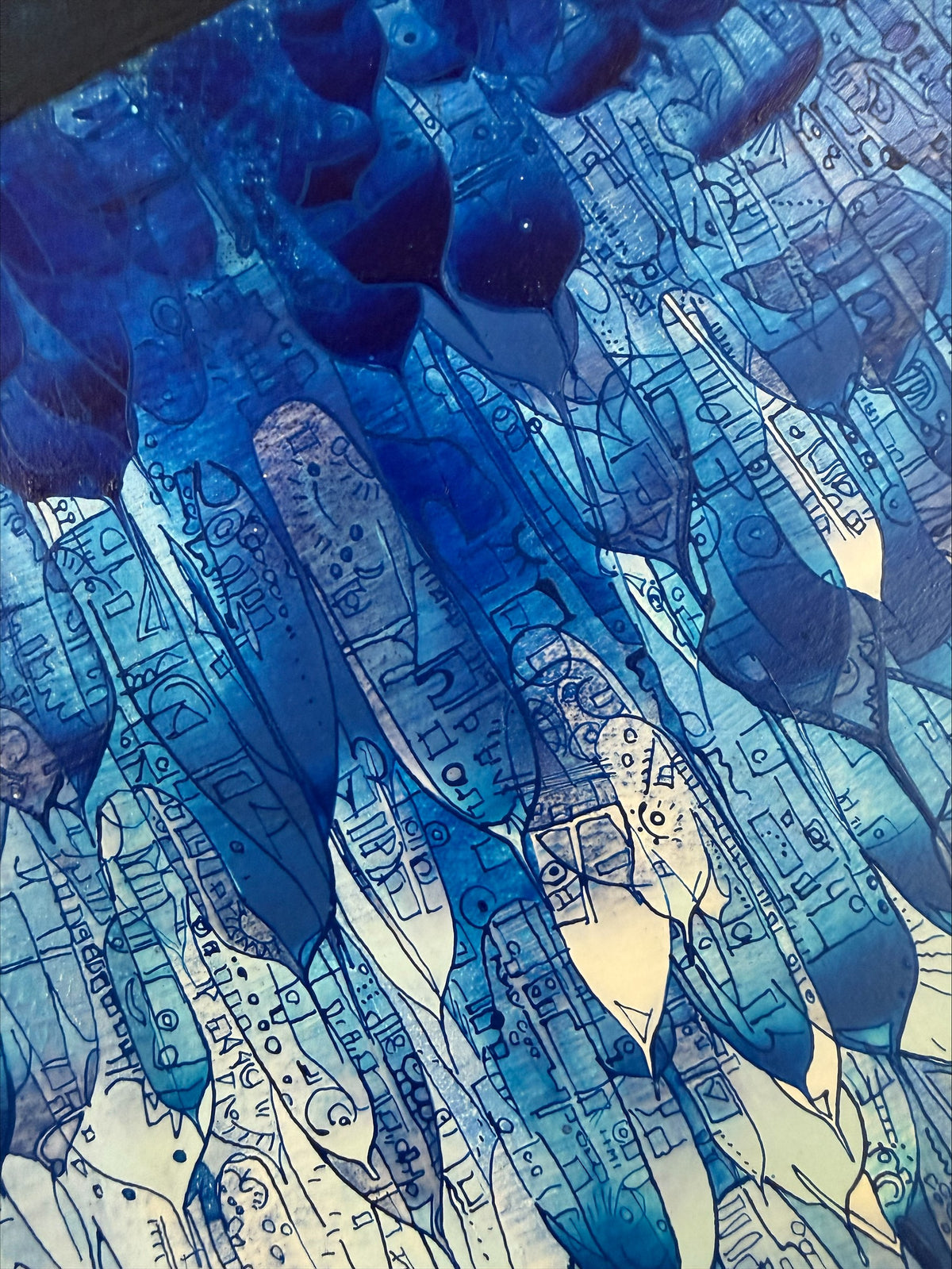 Abstract acrylic painting Bionic Eye