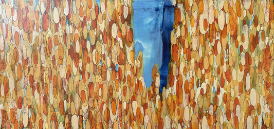 abstract acrylic  painting-Lake Day