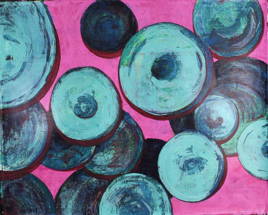 Abstract acrylic painting Particles