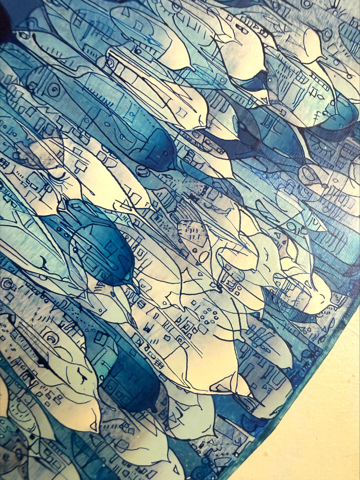 Abstract acrylic painting Bionic Eye