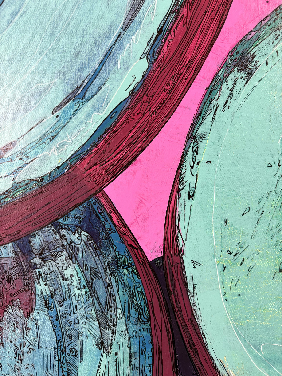Abstract acrylic painting Particles