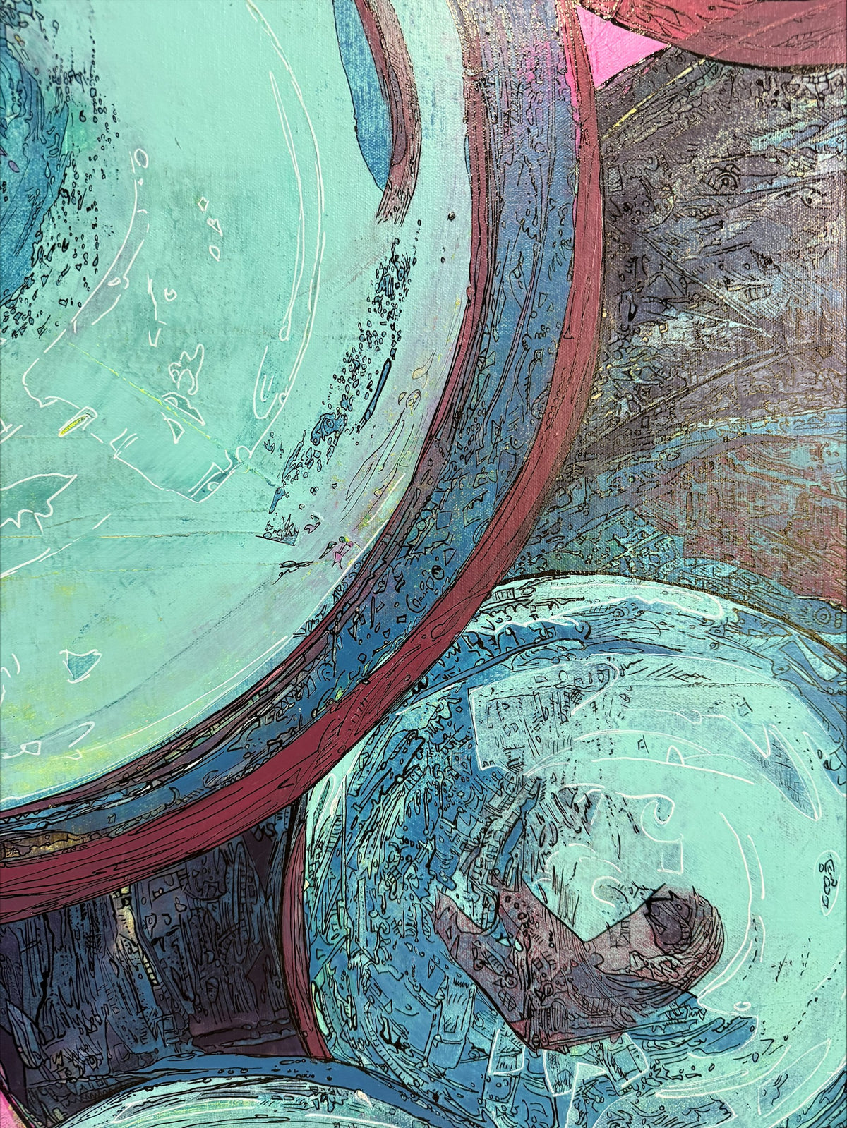 Abstract acrylic painting Particles