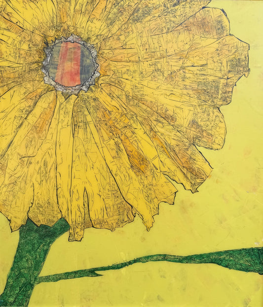 Yellow Flower abstract painting