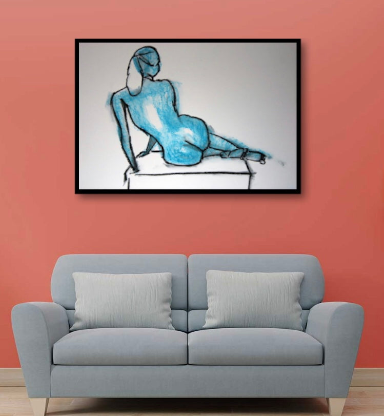 Modern gestural figurative wall art for home decor by artist Arron J McGuire