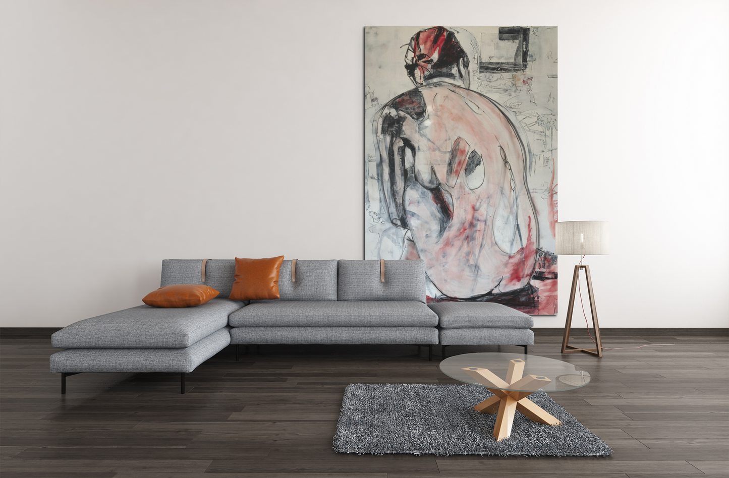 Figure-Red Woman-Abstract painting