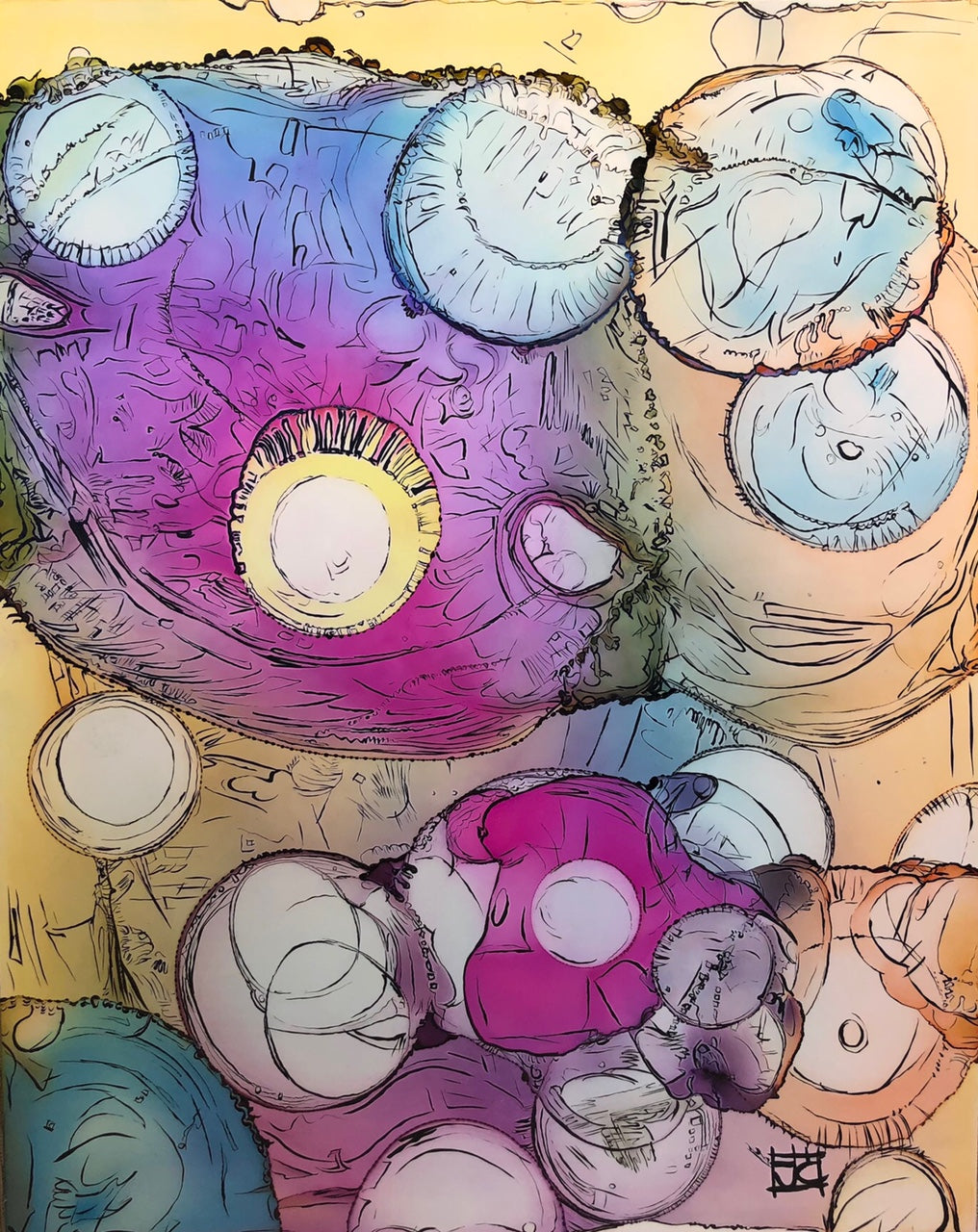 Mutaded Ink ink-abstract Cell mutation series number 3 – Wwwarronjmcguireart