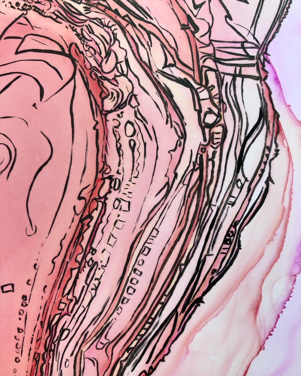 Mutaded Ink Mutated cells 4 original alcohol ink drawing – Wwwarronjmcguireart